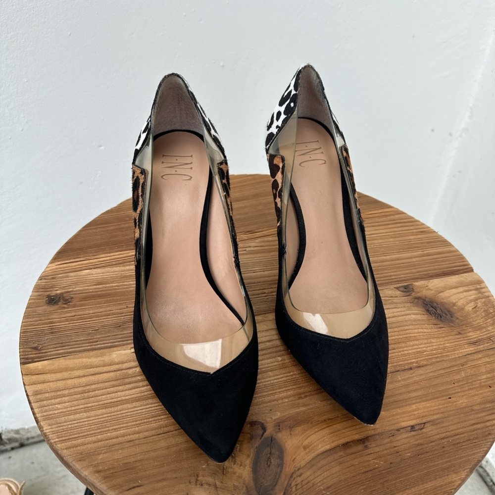 INC Black and Leopard Print Women's Shoes